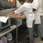 Culinary students working in the kitchen