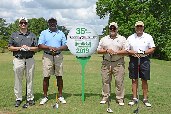 Xavier Wortham Golf team posing during the 2019 Endowment Golf Tournament