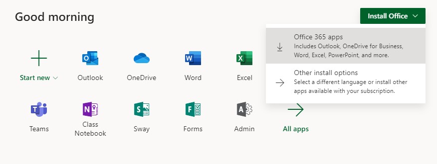installing office screenshot to show users where the install button is