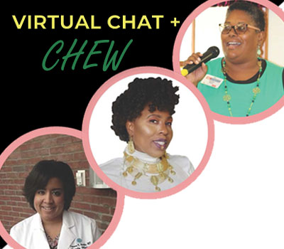 Virtual Chat + Chew- portraits of speakers