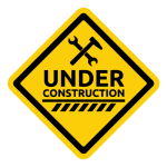 Under construction caution sign