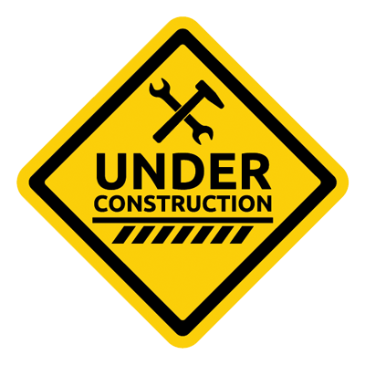 Under construction caution sign