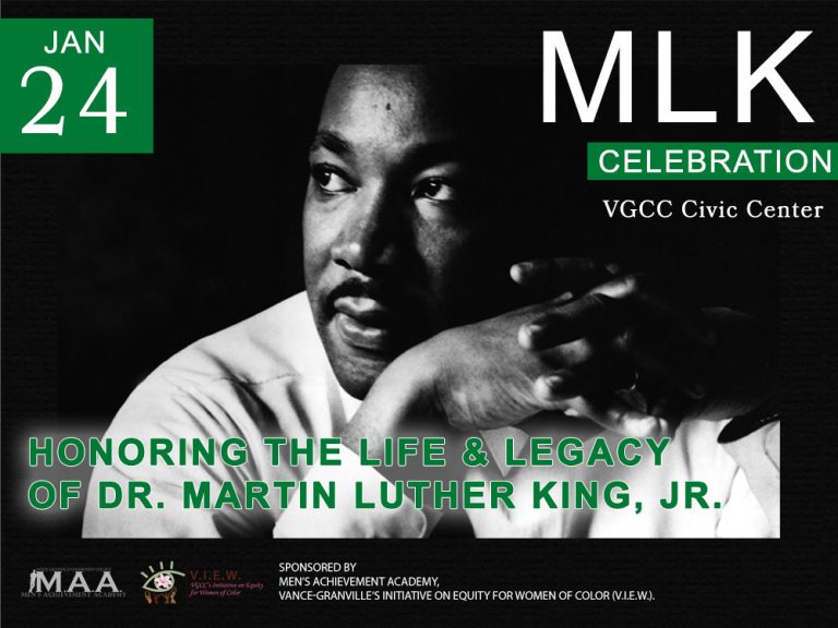 Informational graphic for VGCC's MLK Jr. Event