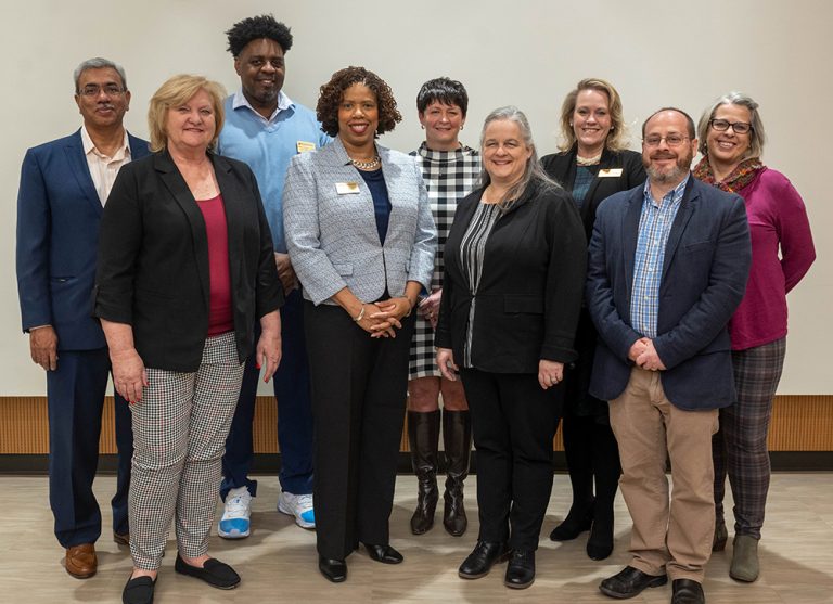 Representatives of Piedmont Community College and Vance-Granville Community College gather at the Cybersecurity ISA signing ceremony in December 2023.