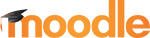 moodle logo, which is the word moodle in orange with a grad cap on the 'm'