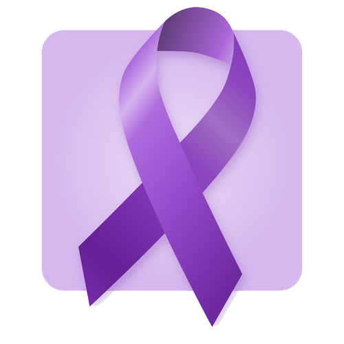 Isolated purple awareness ribbon