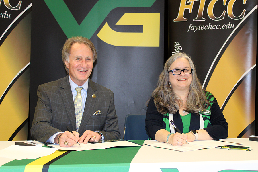 FTCC President Dr. Mark Sorrells and VGCC President Dr. Rachel Desmarais