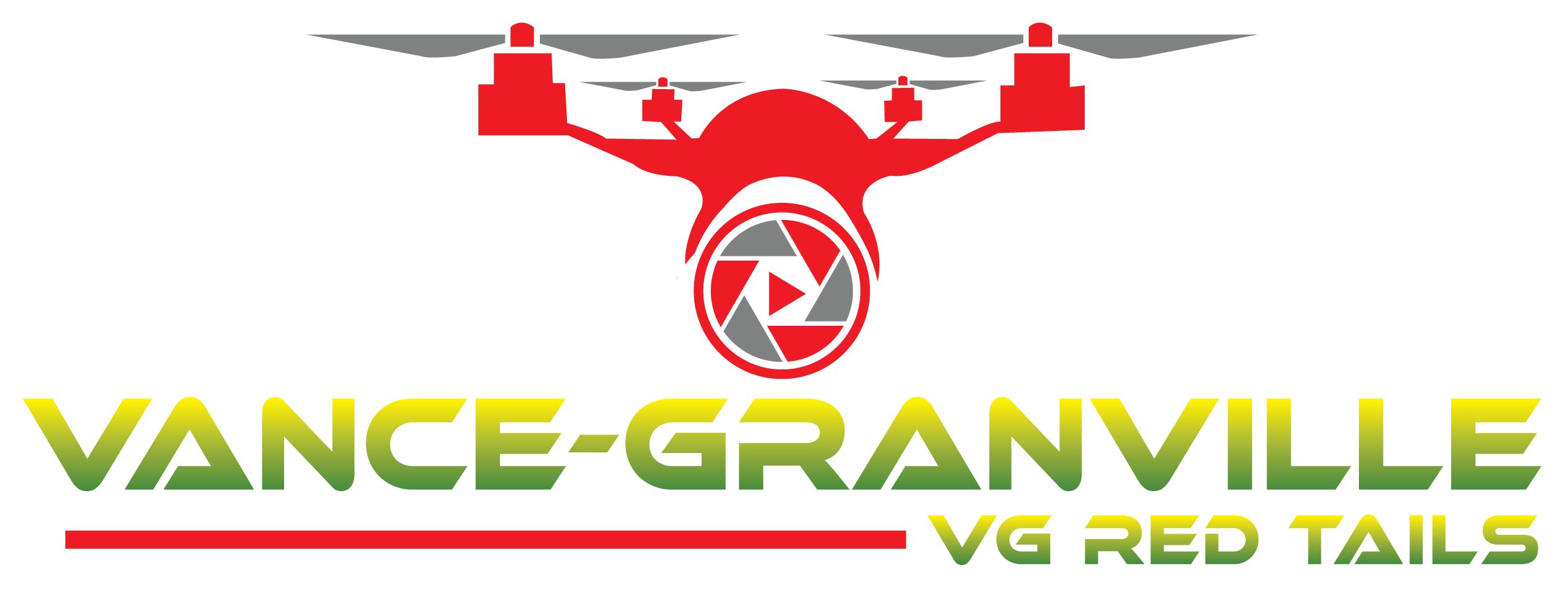 VG Red Tails Logo featuring A red clip art drone