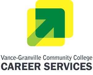 VGCC Career Services Logo - A green arrow that is pointing diagonally up and to the right. Yellow boxes surround the green arrow.