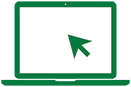 icon of a computer with an arrow curser in the middle of the screen.