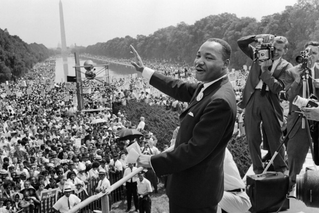 Dr. Martin Luther King Jr. addressing the crowd in DC.