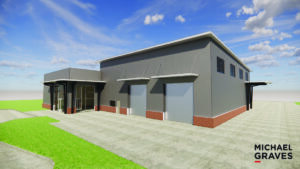 An exterior rending of what will be VGCC's new Transportation Center.