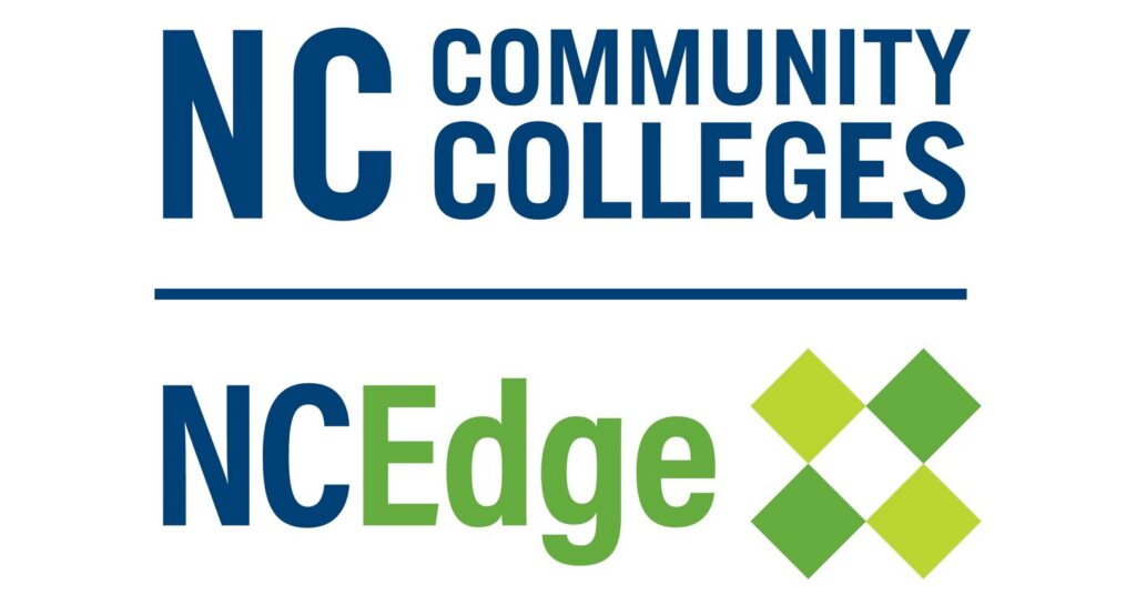 NC Community Colleges logo over the NCEdge logo, with NC Standing for North Carolina