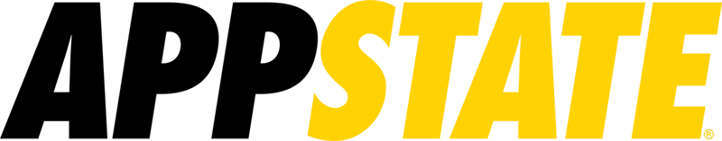 Black and Gold Appalachian State university logo that reads 'App State'.